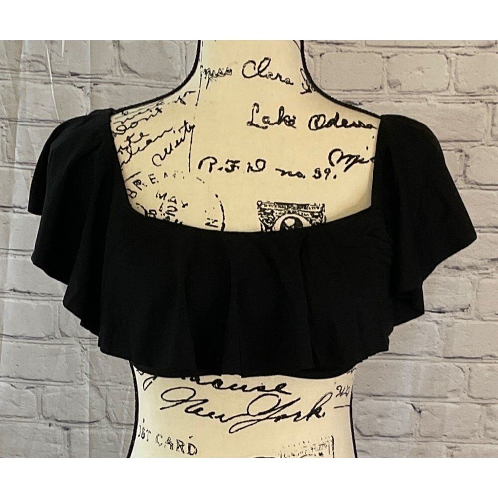 Envya Women’s Belle Black Off-the-Shoulder Bikini Top (Size M)
